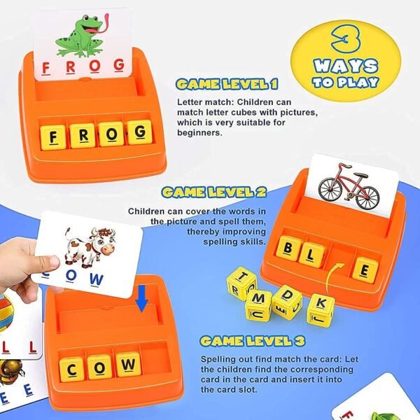 PLUSPOINT Educational Game of Learning Words with Flash Cards 2 in 1 Matching Letter and Number Games for Boys and Girls Sight Words Recognition Kindergarten Teaching Tools Preschool 3-8 Years Old - Image 3