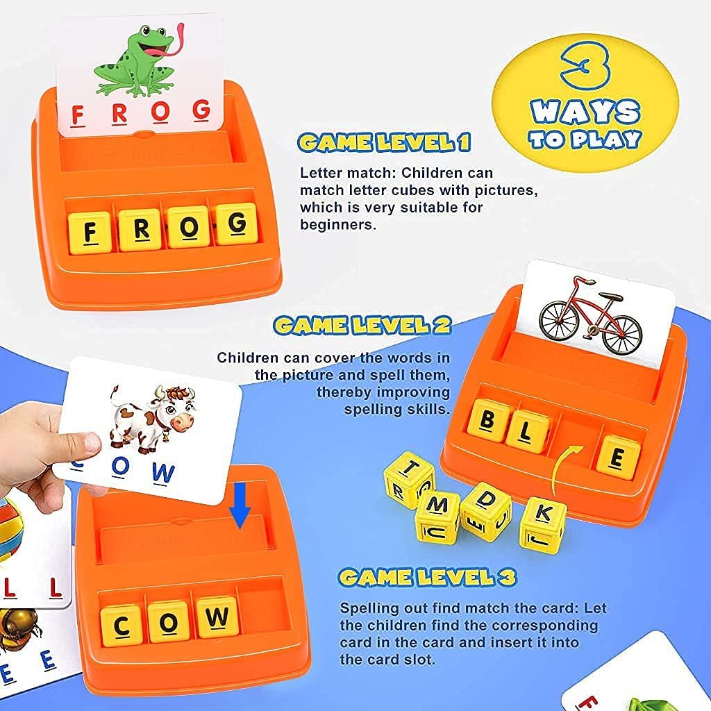 PLUSPOINT Educational Game of Learning Words with Flash Cards 2 in 1 Matching Letter and Number Games for Boys and Girls Sight Words Recognition Kindergarten Teaching Tools Preschool 3-8 Years Old - Image 3
