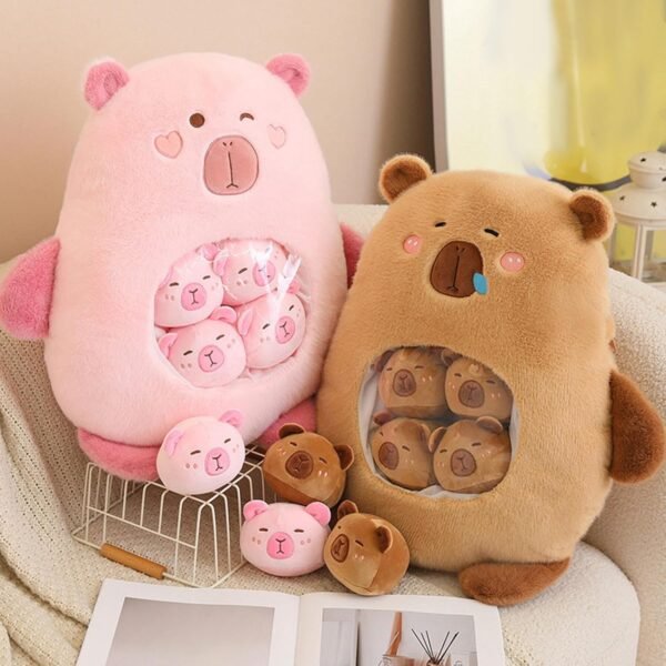 Toy Capybara Plush Toy Cartoon Soft Capybara Stuffed Toy for Kids Birthday Gifts Brown - Image 2