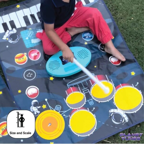 2-in-1 Musical Jam Playmat for Kids | Piano Keyboard with Drum Set, Music Recording & Playback | Portable Battery-Powered Sound Mat with Volume Control | Educational Gift for Kids Ages 3+ - Image 2