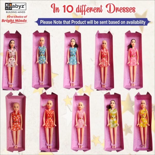 ABYZ Fashion Sweet Dolls Set, 4 Pieces with Multi-Colour Dresses, Kids Toy for 3-5 Years - Image 5
