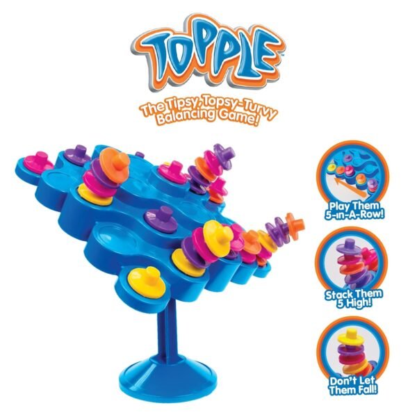 Funskool Topple, Strategy Game, Board Game for kids, Adults, Families, Educational, Fun, 2 to 4 Players, Family Fun, Learning Activity Toy for Childrens, Gift Set for Kid, Ages 6+ Years - Image 4