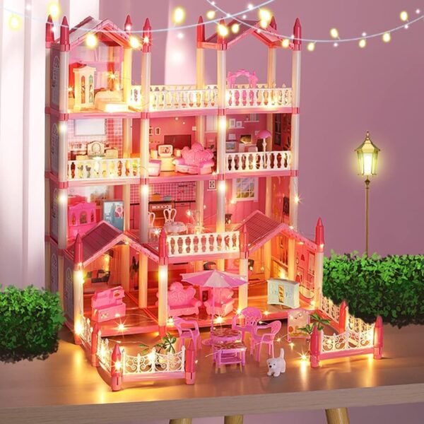 Clubx Dream Palace Doll House | Play Set | Girls Doll House | Play Set with Accessories | Dolls with Furniture| Role Play Set|Age for 3-8 Years (Beautiful Home -01) - Image 4