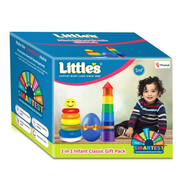 Little\'s 3 in 1 Infant Classic Gift Pack I Activity & Learning Toys for Babies I Multicolour I Infant & Preschool Toys I Develops fine Motor Skills & Reasoning Skills | 5 Months and Above