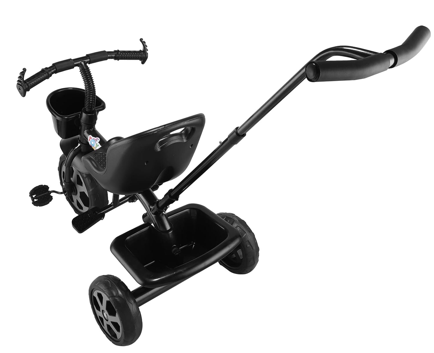 Pluto Lite Tricycle for Kids | Cycle for Kids 1-4 Years | Baby Cycle | Bicycle for Kids with Storage Basket, Cushion Seat and Seat Belt TZ-548 (Black) - Image 4