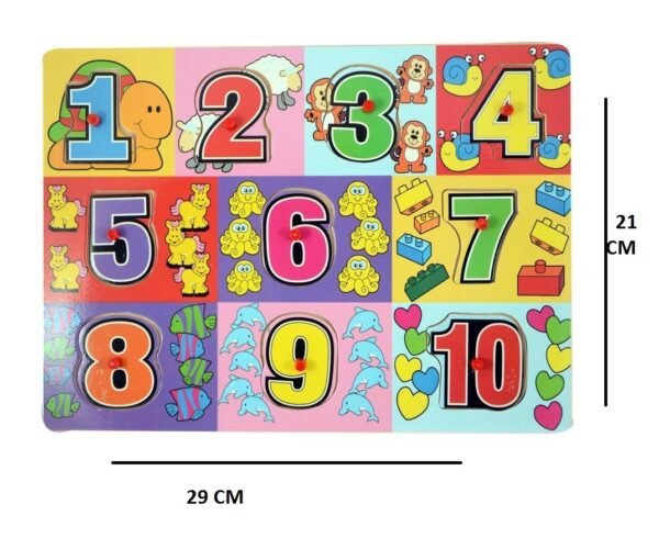 1 to 10 Numbers Premium Wooden Puzzle/Educational Toy with Knobs for Children - Image 2