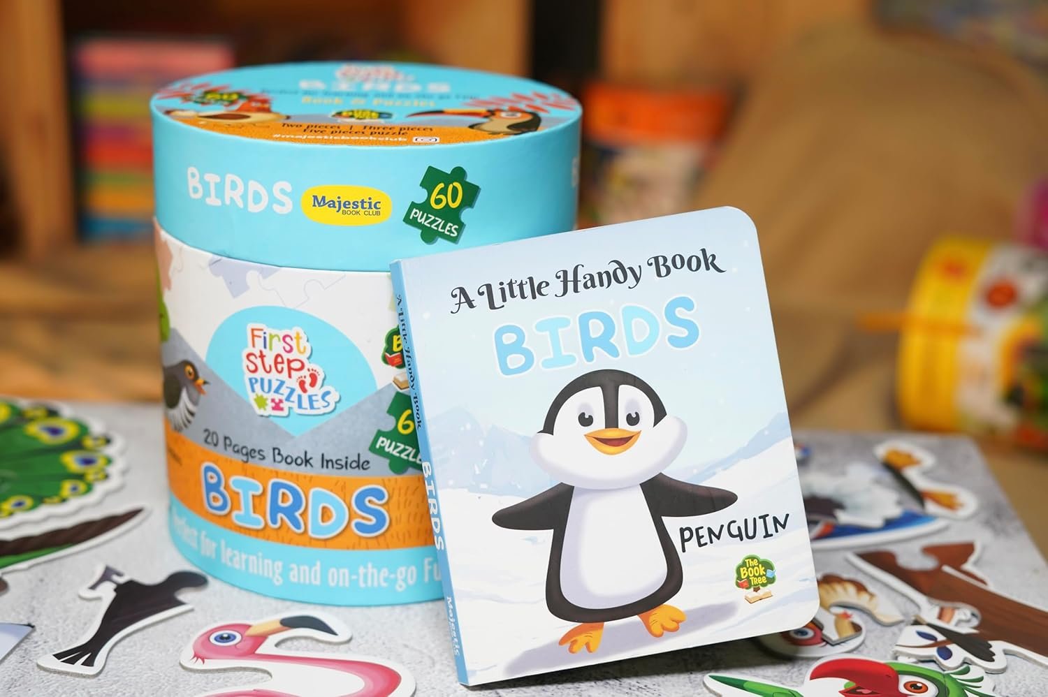 Birds Puzzle Box for Kids I Educational Toy for Kids Age 2+ I 60 Jigsaw Puzzle Pieces and 1 Story Book for Early Learning I A for Children by Majestic Book Club - Image 2