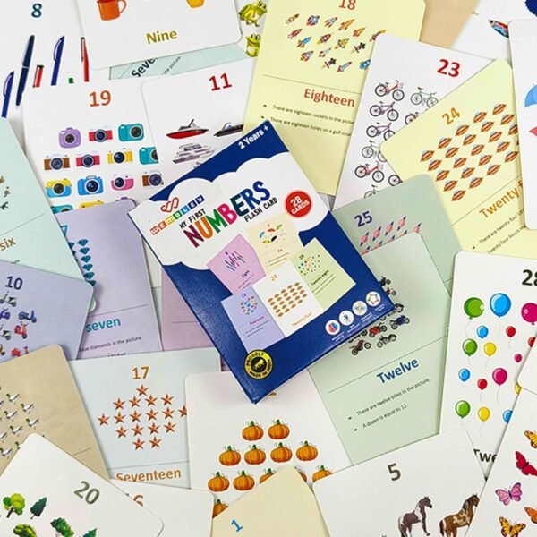 Wembley Math_skills Flash Cards For Kids Toys 1 2 3 4 5 Years Babies Boys Girls | Educational Preschoolers Montessori Early Learning Flash Cards Numbers, Set Of 28 Cards - Image 4