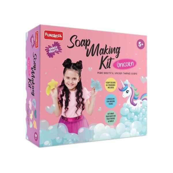 Handycrafts Funskool Unicorn Soap Making Kit, DIY for Kids, Scented Soaps, Arts and Craft Kit, Ages 5 Years and Above, Multicolour