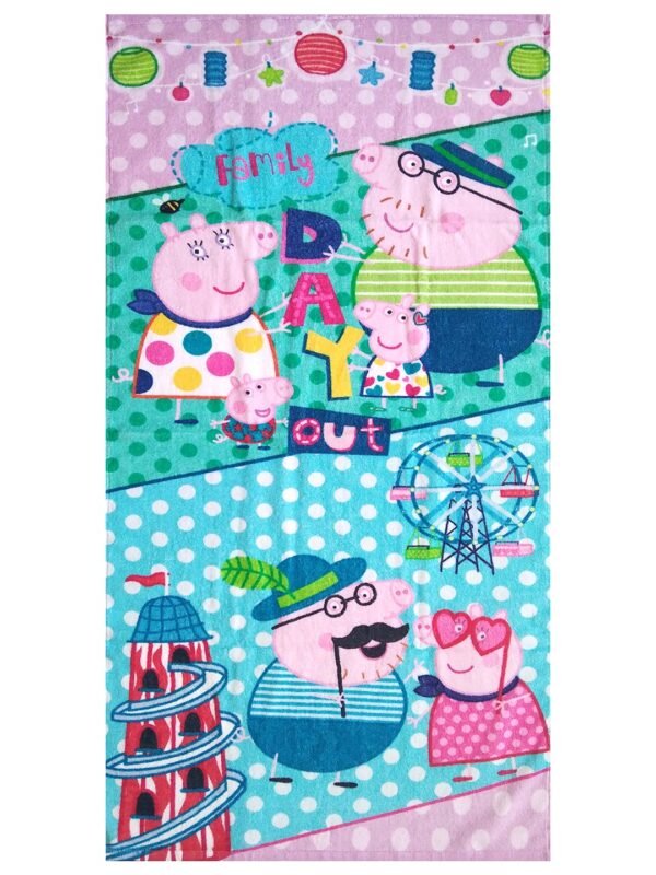 Athom Living Peppa Pig Day Out Kids Bath Towel 350 GSM 60x120 cm, Multicolour, Standard, (PEP-06-7-724) - Image 4