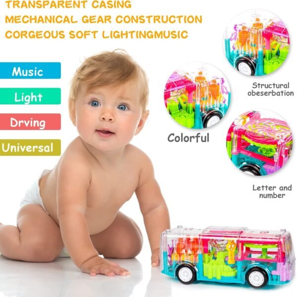 Toys Bus for 1-6 Year Old Boy, Kids Toys Electric Car Toys, Musical Learning Toys for Boys Girls Toddlers with Cool Light & Sound Effect, Great Birthday Gift for Kids - Image 6