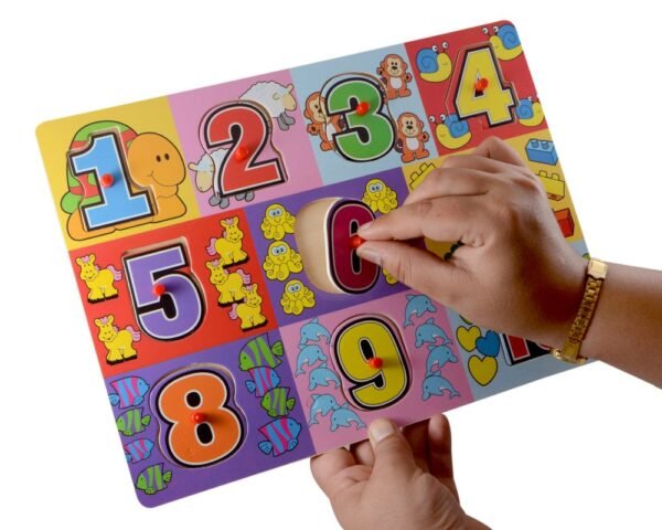 1 to 10 Numbers Premium Wooden Puzzle/Educational Toy with Knobs for Children - Image 4