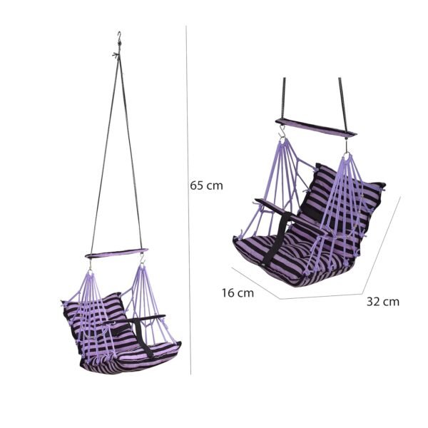 Cotton Swing Chair for Kids Baby\'s Children Folding and Washable 1-5 Years with Safety Belt/Home, Garden Jhula for Babies |Swing for Kids| Cradle | (Purple) - Image 3
