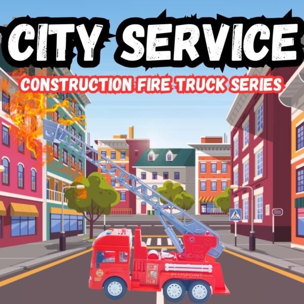 PLUSPOINT Fire Truck Toy Friction Powered Emergency Truck with Flashing Lights & Siren Sounds for Kids, Extendable Rotating Ladder. Firetruck Toys 3-5 Years Old (Fire Truck) - Image 6