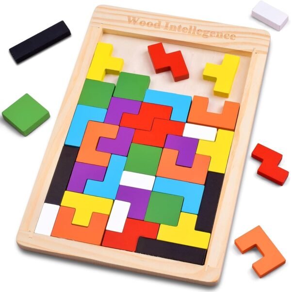 Wudly Basic Russian Block Puzzle for Kids | Educational Toy and Learning Aid for Toddlers - 1+ Years | Fine Motor Skill Development | Safe & Durable (10 Mm Basic Russian Block Puzzle), Multicolour