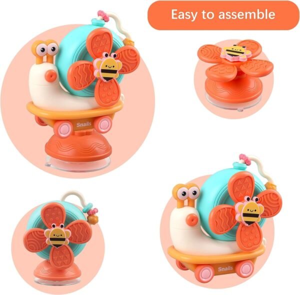 Samip Baby Montessori Sensory Toys - Fine Motor Skills Suction Cup Spinner Travel Toys - Toddler Activities Toys - Gifts for 6 7 8 9 10 12 18 Month Age 1 2 One Two Year Old Boys Girls Infant Bath Toys - Image 6