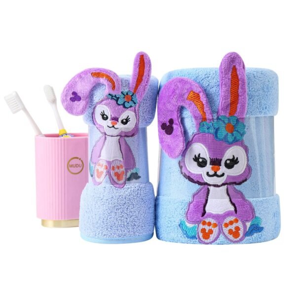 Super Soft Rabbit Bath Towel with Hand/face Towel for Women/Girls & Kids | A Gift for Baby Shower | Set of 2 (144x75cm) + (74x34cm) | Purple - Image 2