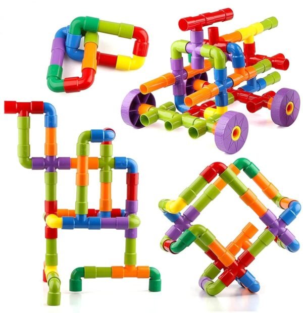 85 Piece Plastic Building Blocks Toy with Wheels for Kids,Block Game for 3-8 Years Old Kids Boys & Girls,Random Color (Block Toys for Kids) - Image 3