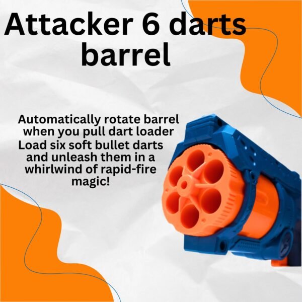 Soft Bullet Gun Toy with 12 Safe Soft Foam Bullets, Fun Target Shooting Battle Fight Game for Kids Boys Automatic Chamber Revolution,Multicolor - Image 4