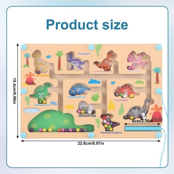 Montessori Toys 3 4 5 6 Years, Wooden Magnetic Maze, Educational Game of Colors and Numbers, Magnetic Toys Fine Motor Skills, Gift for Boys and Girls 3-6 Years Old - Image 3