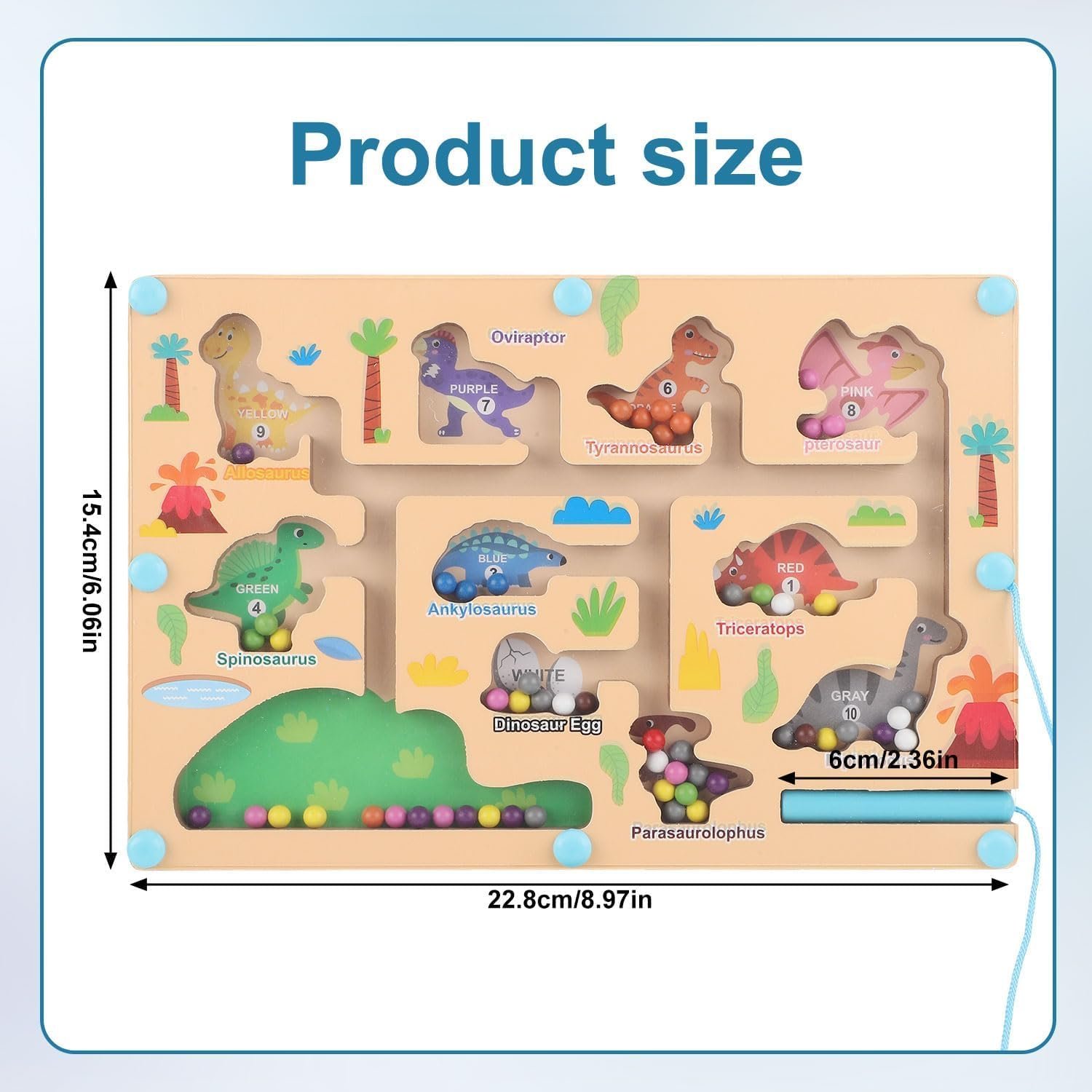 Montessori Toys 3 4 5 6 Years, Wooden Magnetic Maze, Educational Game of Colors and Numbers, Magnetic Toys Fine Motor Skills, Gift for Boys and Girls 3-6 Years Old - Image 3