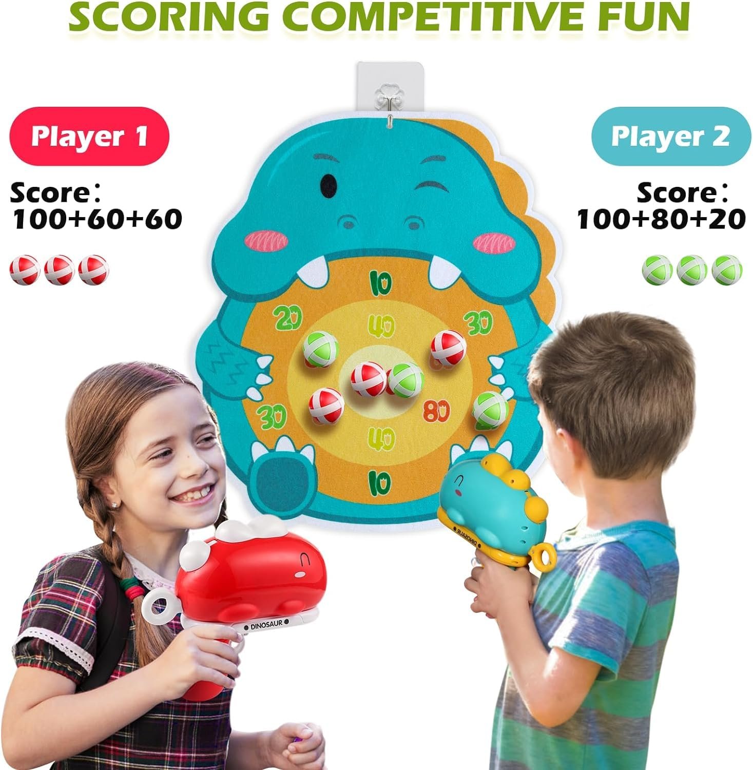 Dinosaur Toy Gun- Foam Bullet Blaster-Dart Target Games for Kids- Indoor Toys 3-7 Years- Gifting Toys (Red) - Image 2