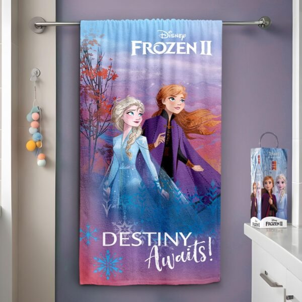 Sassoon Disney Frozen II Cotton Kids Bath Towel with Gift Box in 400 GSM- 60 cm x 120 cm - Image 2