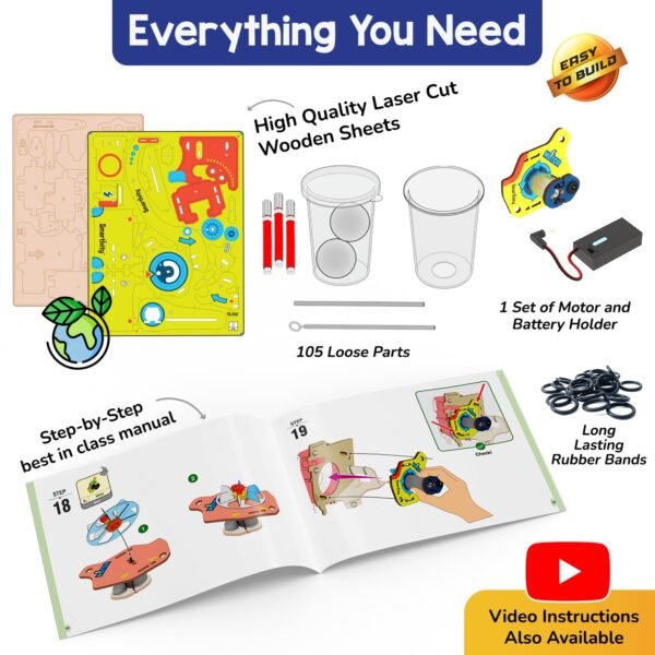 Smartivity 10-in-1 Motor-Powered Gadgets Kit for Kids Ages 6,7,8,9,10,11,12 Years Old | Build 10+ Cool Electronics Projects | Birthday Gifts for Boys & Girls | DIY Science Toy for Kids 6-12 - Image 5