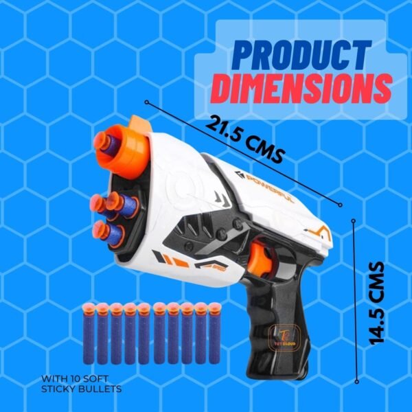 Toy Cloud Shot Blaster Toy Gun with 10 Soft Foam Dart Bullets, Safe and Long Range Air Gun Toys Guns for Kids Age 8-14 Year Old Boys - Image 3