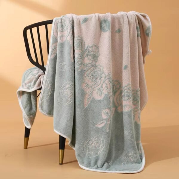 Microfiber Towels for Bath Extra Large Size-Super Soft Coral Fleece Bathing Towel with Hook Quick Dry Super Absorbent Jumbo Bath Towel for Men, Blue 170 X 90 CM