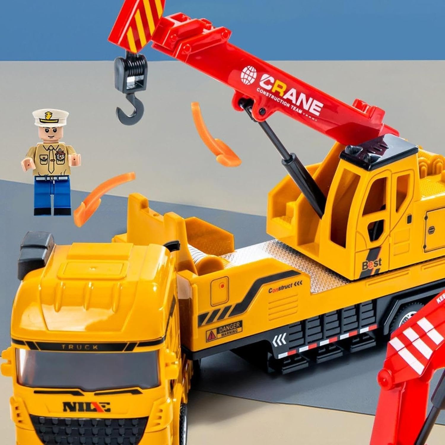 BNF® Friction Powered Vehicle Pull Back Car Model for Children 3-7 Years Old Boys C|Toys & Hobbies | Diecast & Toy Vehicles | Cars, Trucks & Vans |1 Friction Powered Crane Truck Toy - Image 4