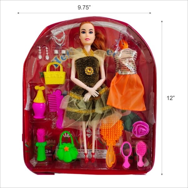 Abyz Hello Sweety Fashion Doll Set with Beauty Accessories, Black Dress and Handbag, Girls Toy Age 3-5 Years, Multicolor - Image 3