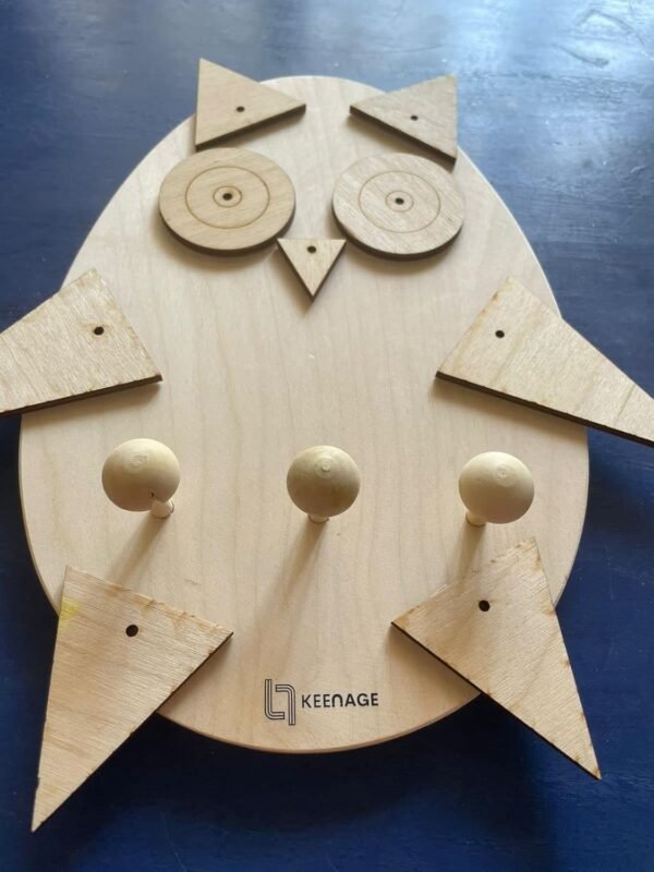 Wooden Owl Key Hanger Toys for Children - Image 2