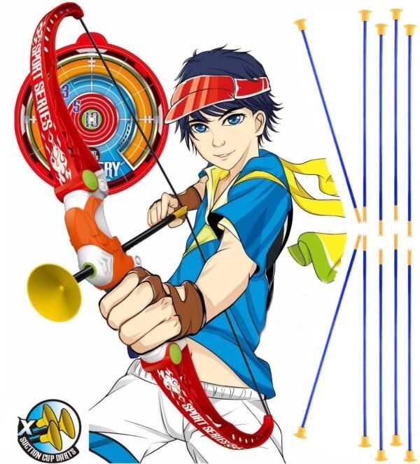 Amitasha Archery Bow and 10 Arrows Target Game for Kids (Multicolor)
