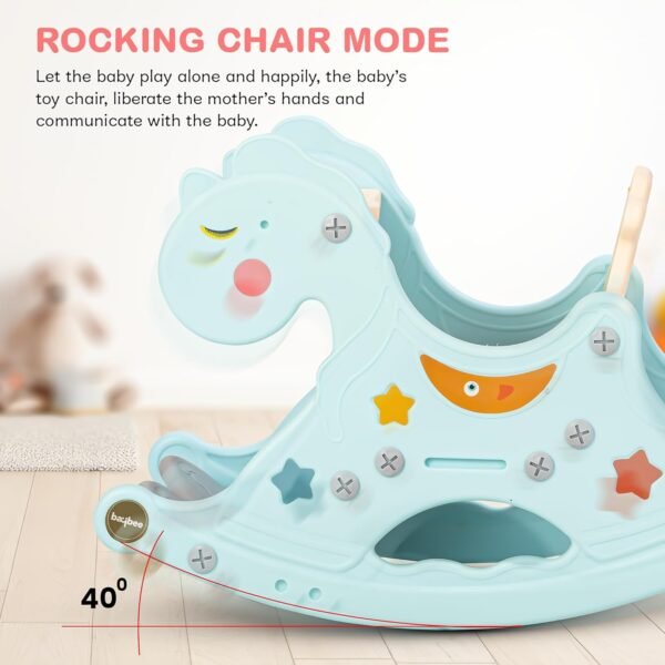 Baybee Baby Rocking Horse for Kids, Baby Swing Chair for Kids, Plastic Swing Horse Ride-on Toy for Kids- Baby Rocking Chair for Kids Indoors Outdoors for 1 to 3 Years Boy Girl (Blue) - Image 5