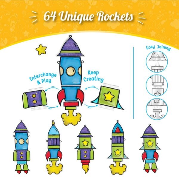 Imagimake Window Art - Rocket - 16 Pieces Glass Painting Set - Astronaut, Rover, Space Designs - Craft Kit for Boys & Girls 5 Years & Above, Multicolor - Image 5