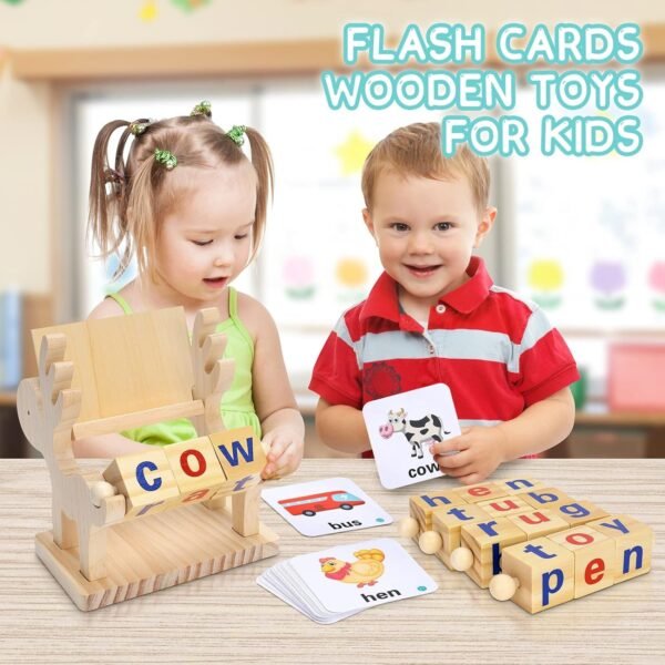 Montessori Educational Word Game for 3-7 Year Old Boys & Girls, Flash Cards & Word Blocks, Ages 3+ - Image 5