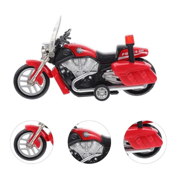 PLUSPOINT Fire Rescue Bike Friction Powered Special Fire Motorcycle Emergency Vehicle Model Toy with Light Music inertial Simulation Toy 3-6 Years Old (Fire Bike-red) - Image 4