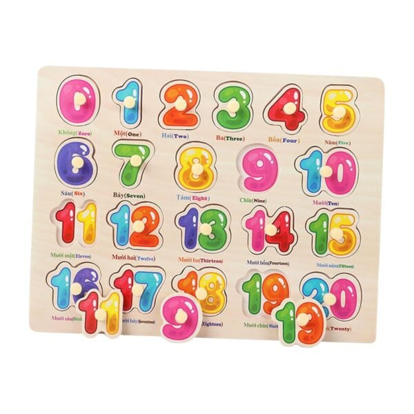 bnf® Montessori Wooden Jigsaw Number Puzzle Peg Board for Kids New Year Baby | Toys for Baby | Developmental Baby Toys - Image 4
