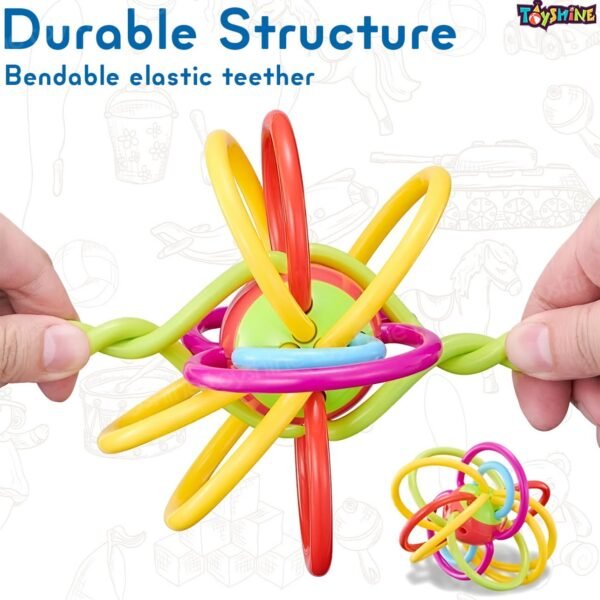 Toyshine Baby Activity Easy Grasp BPA-Free Infant Teether Cum Loopi Toy Shaker Ball for Babies Boys Girls Toddler Gift - Image 2