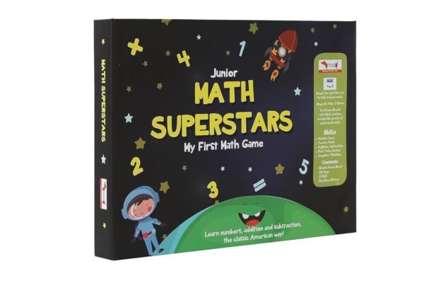 CocoMoco Kids Math Superstars My First Math Game For Kids, Maths Toys For 3-8 Year Olds, Counting Toys For Toddlers, Black
