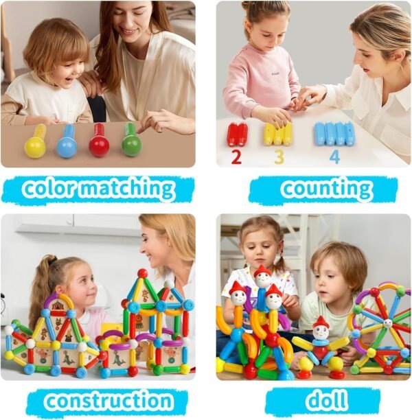 TOYPAPA Magnetic Blocks | Magnet Game Construction Toys for Kids | Building Blocks + Magnetic Blocks Educational Toys for Kids 5+ Years Gift (36pcs) - Image 5