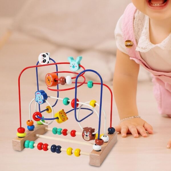 Bead Maze Toy Birthday Gifts Puzzle Beads for Boys Girls Kids Ages 0-3 Years 22.5x22.5x15cm B - Image 2