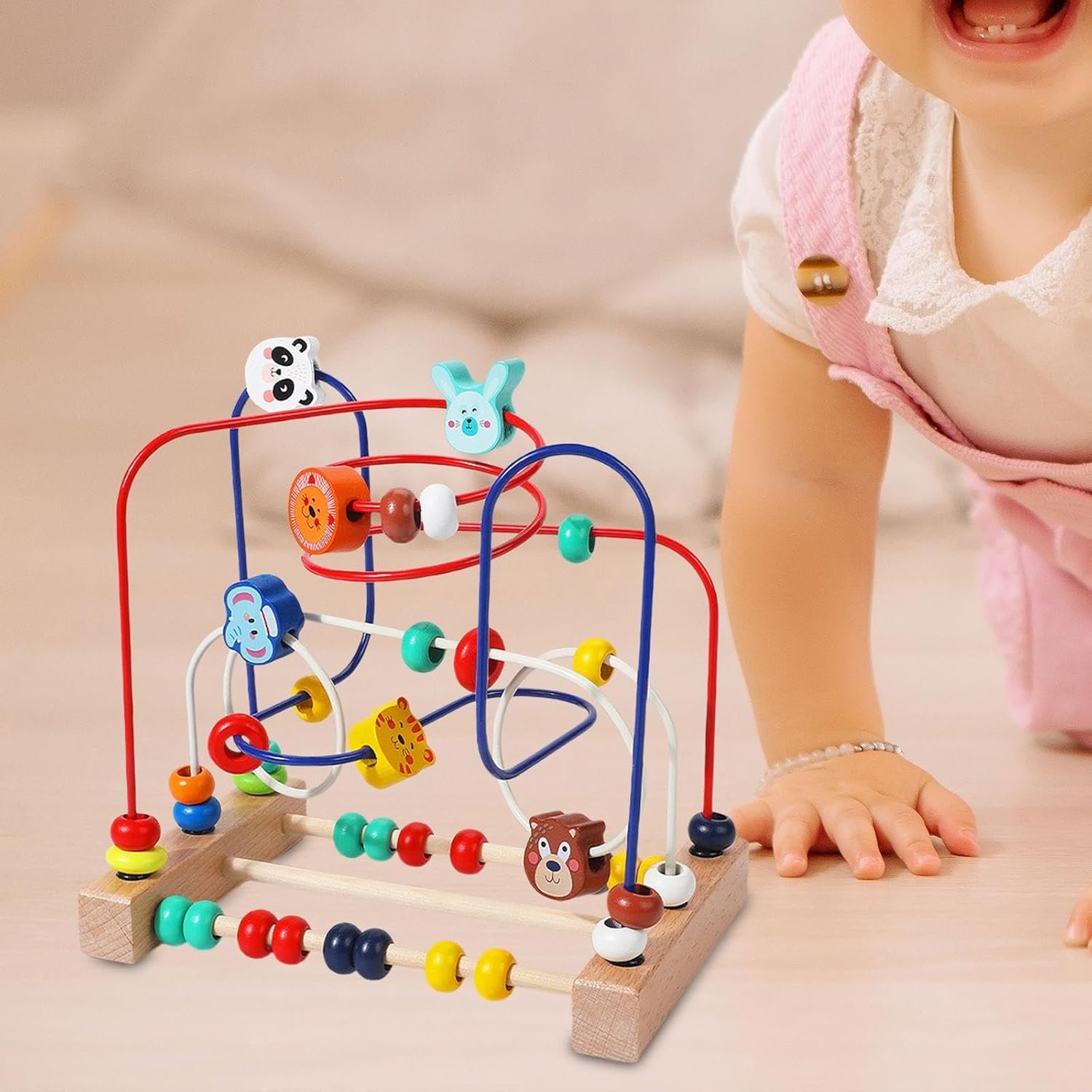 CALANDIS® Bead Maze Toy Birthday Gifts Puzzle Beads for Boys Girls Kids Ages 0-3 Years 22.5x22.5x15cm B | Developmental Baby Toys | Toys for Baby - Image 2