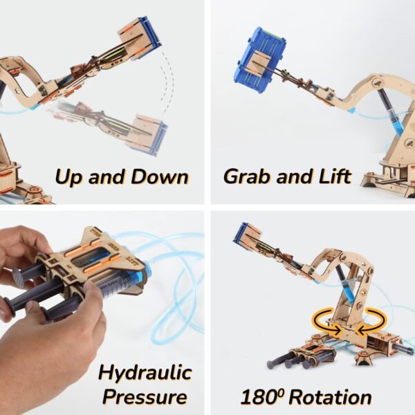 Smartivity Hydraulic Crane, STEM DIY Fun Toy, Educational & Construction Based Activity Game Kit for Kids 6 to 14, Best Birthday Gift for Boys & Girls 6-8-10-12-14 Years Old, Made in India - Image 4