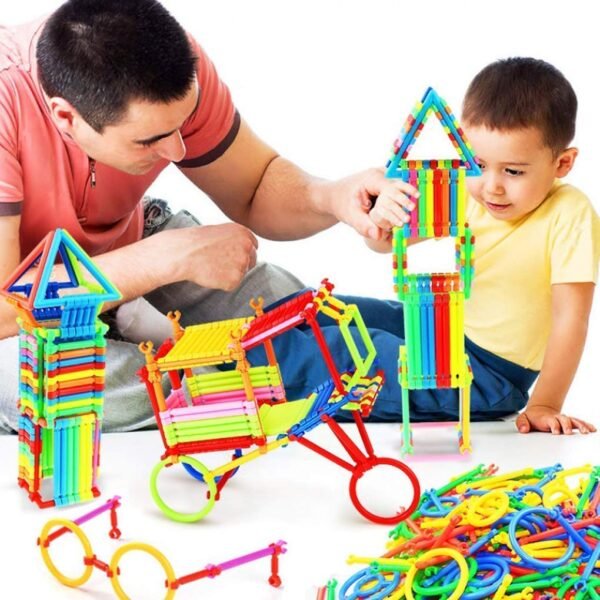 200 Piece Stick Building Blocks Toy for Kids,Block Game for 3-8 Years Old Kids Boys & Girls,Random Color (Block Toys for Kids) (Multicolor06) - Image 2