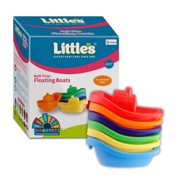 Little’s Bath Time Floating Boats | Bath Toys for Kids | Educational & Developmental Baby Toys | 6 Pieces | Multi-Color Toddler Activity Toys | Baby Toys