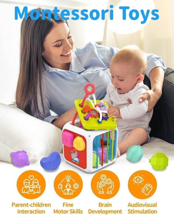 7 in 1 Montessori Sensory Toys for Baby 6 9 12 18 Months Newborn Girl Boy Educational Gift Motor Skills Activity Cube Games for Children 1 2 Years Birthday Gift