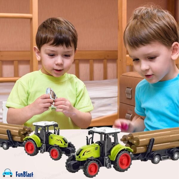 FunBlast DIY Farm Truck Toy for Boys; Construction Vehicle Toys for Kids - Friction Powered Toy Trucks for Boys;Girls & Toddlers - Multicolor - Image 2