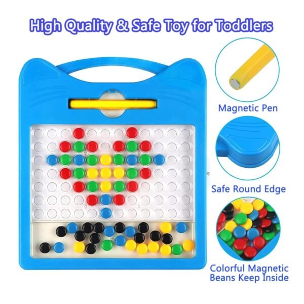 Blue Magnetic Drawing Board for Kids Magnetic Dot Art Game for Toddlers Best Indoor Game for Kids Best Toy for Kids - Image 5